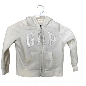 Gap 100% recycled plastic  hoodie w easy grab zipper & sparkles on the front